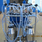Stainless Steel 4 Bucket Milking Machine With 1440 r / Min Motor Speed