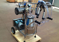 Stainless Steel Single Bucket Portable Cow Goat Milking Machine, Trolly Wheel Roda Mobil